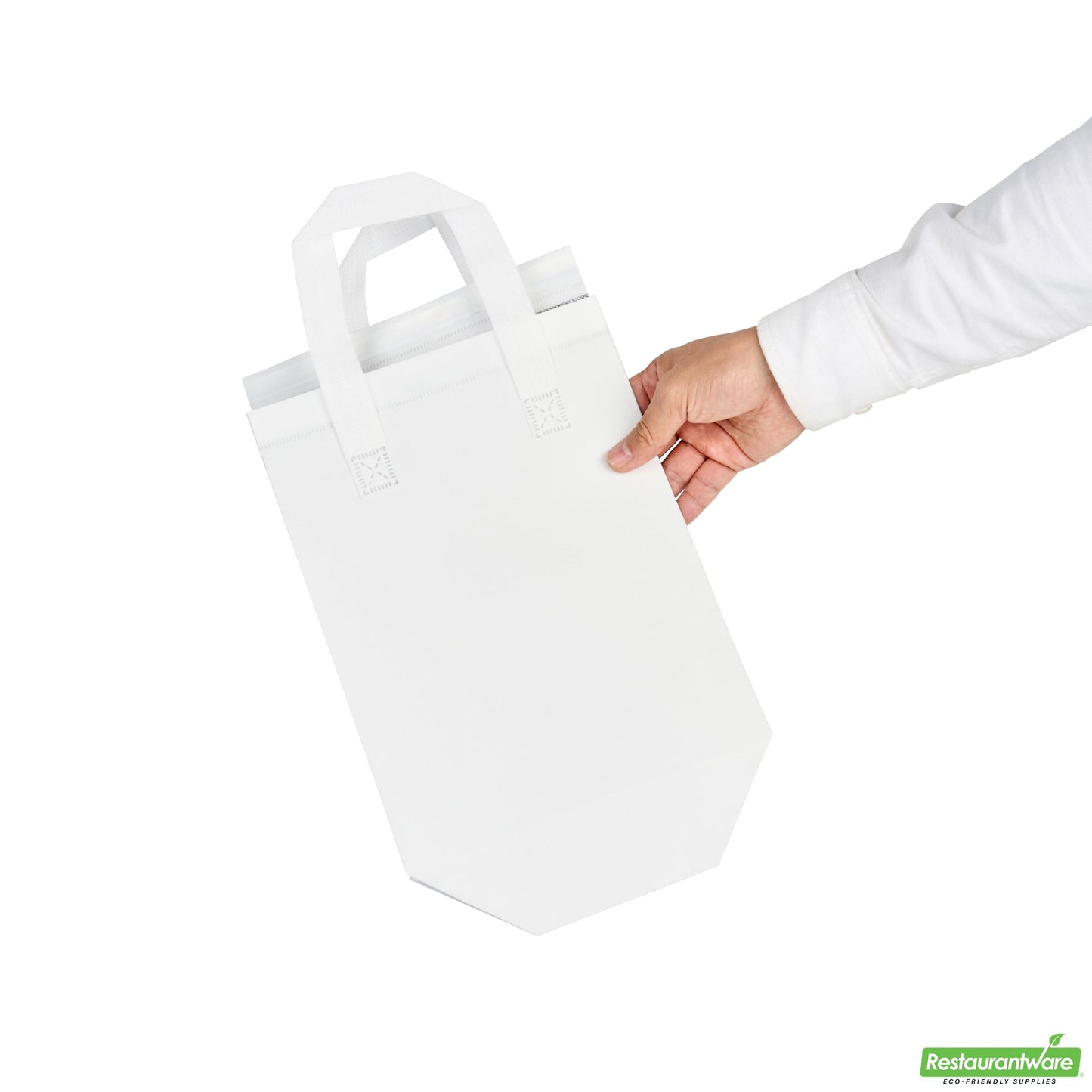 Wholesale Restaurantware Bag Tek White Insulated Take Out Bag - Tamper-Evident - 8 1/4 X 4 1/4 X 10 3/4 - 100 Count Box- Bulk