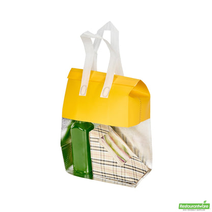 Wholesale Restaurantware Bag Tek Yellow Insulated Take Out Bag - Tamper-Evident - 8 1/4 X 4 1/4 X 10 3/4 - 100 Count Box- Bulk