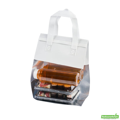 Wholesale Restaurantware Bag Tek White Insulated Take Out Bag - Tamper-Evident - 8 1/4 X 4 1/4 X 10 3/4 - 25 Count Box- Bulk