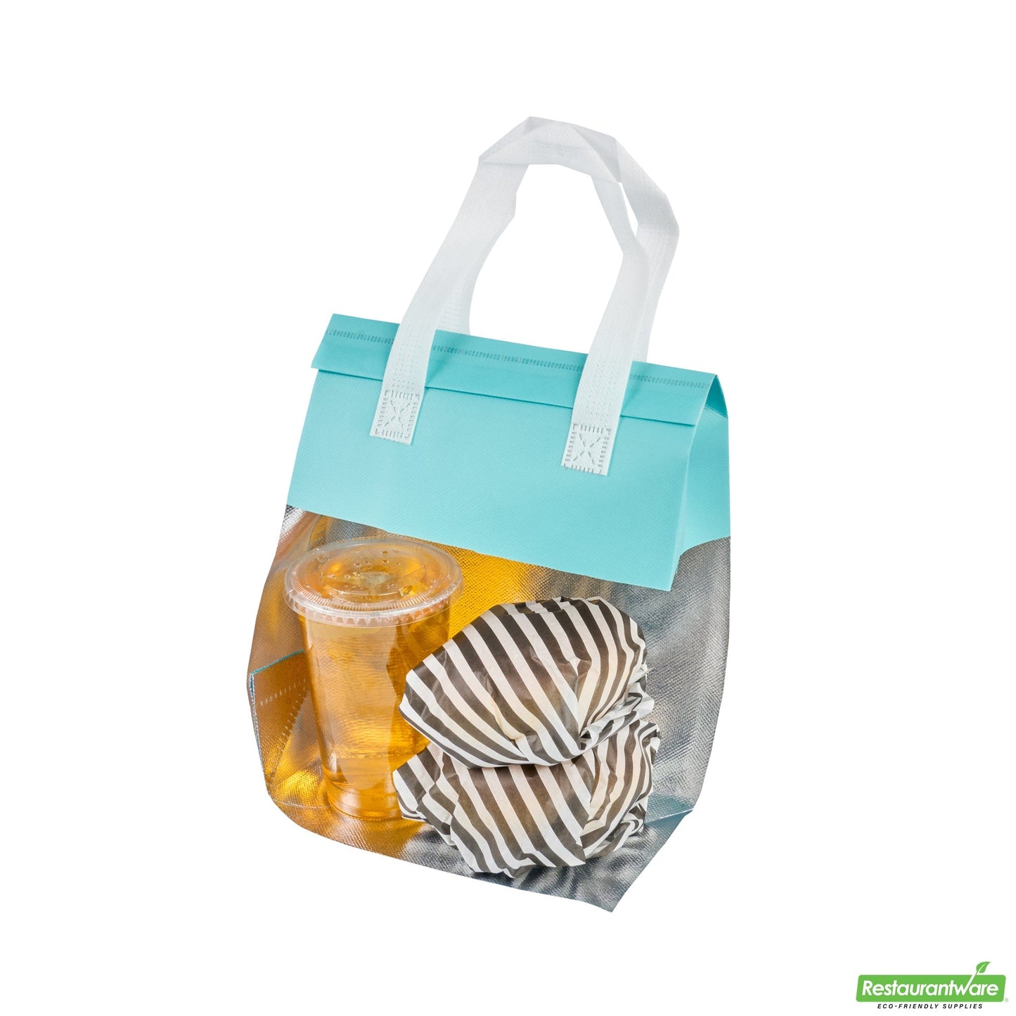 Wholesale Restaurantware Bag Tek Teal Insulated Take Out Bag - Tamper-Evident - 8 1/4 X 4 1/4 X 10 3/4 - 25 Count Box- Bulk