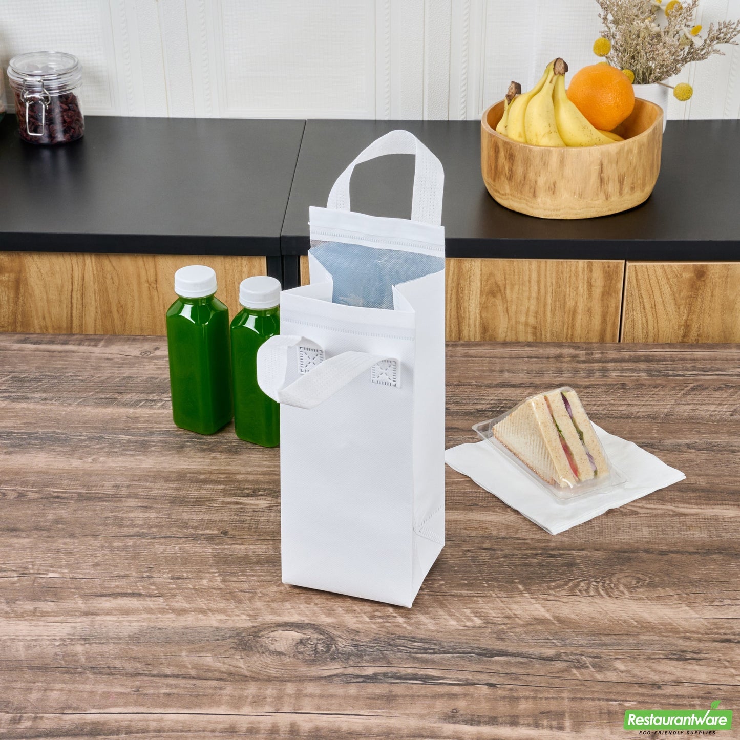 Wholesale Restaurantware Bag Tek White Insulated Take Out Bag - Tamper-Evident - 4 3/4 X 4 X 11 - 100 Count Box- Bulk