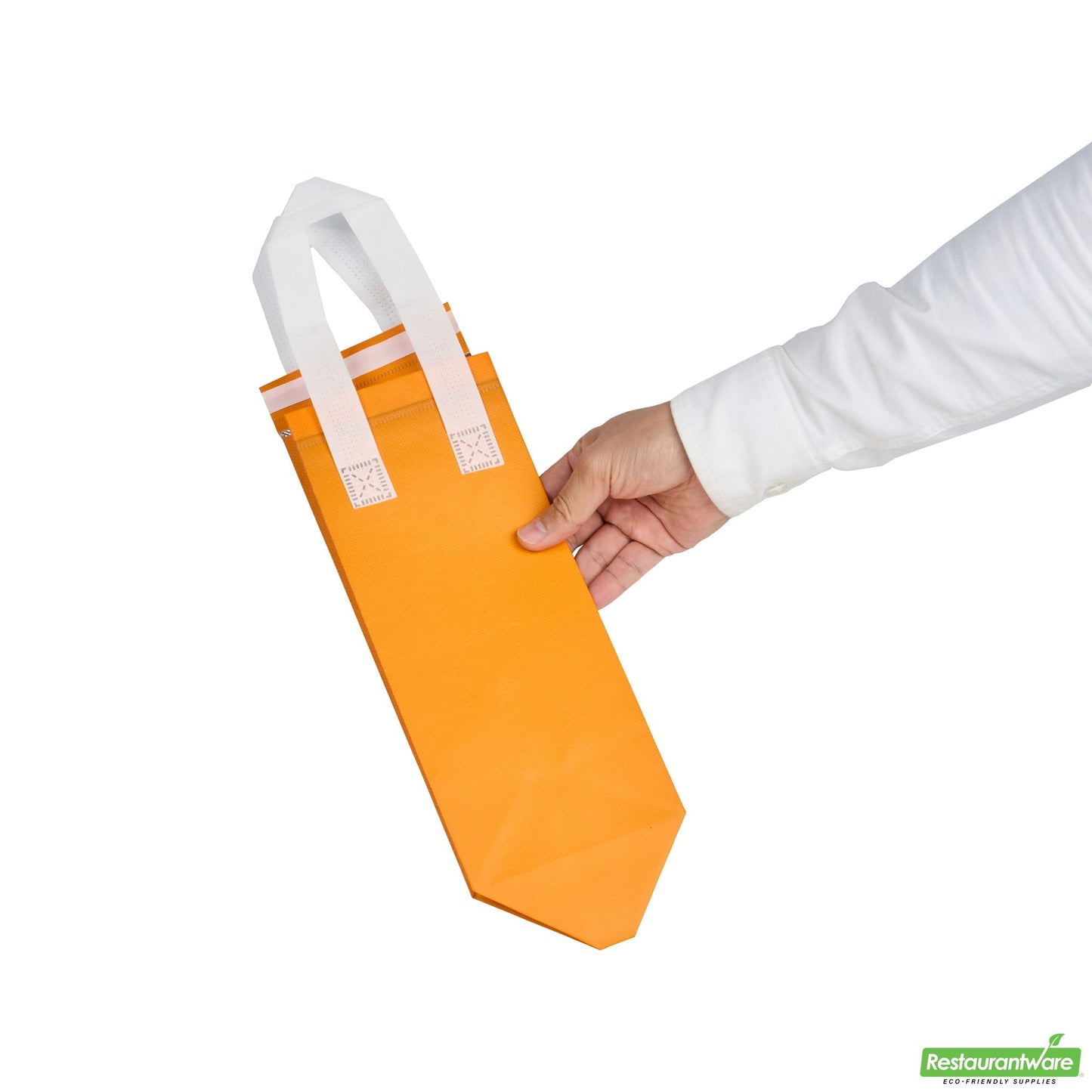 Wholesale Restaurantware Bag Tek Orange Insulated Take Out Bag - Tamper-Evident - 4 3/4 X 4 X 11 - 100 Count Box- Bulk