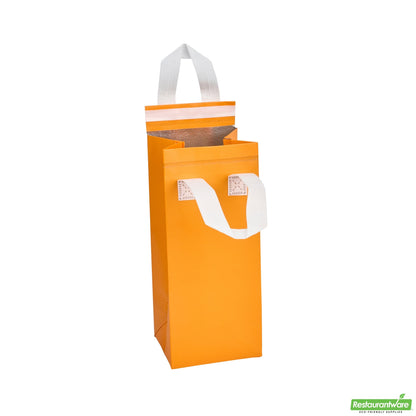 Wholesale Restaurantware Bag Tek Orange Insulated Take Out Bag - Tamper-Evident - 4 3/4 X 4 X 11 - 25 Count Box- Bulk