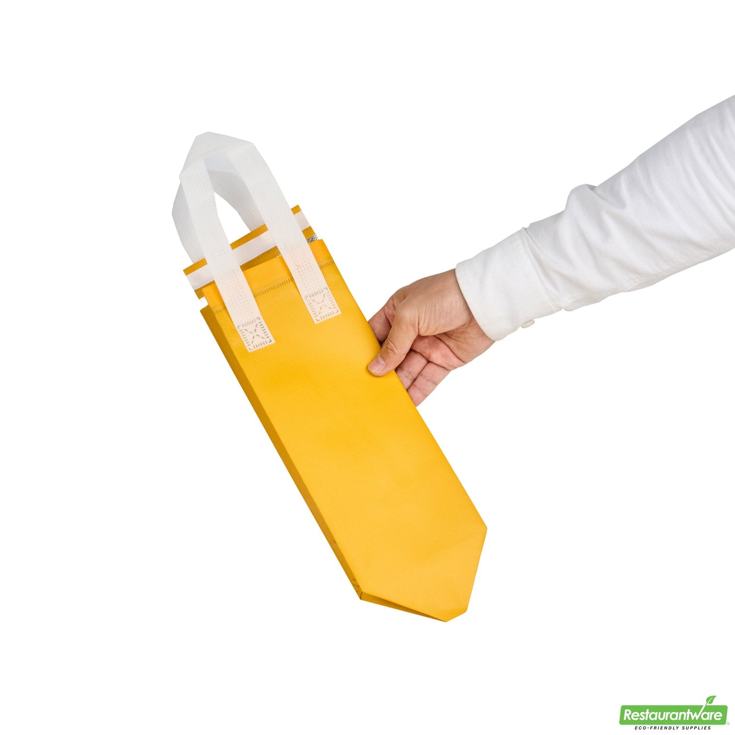 Wholesale Restaurantware Bag Tek Yellow Insulated Take Out Bag - Tamper-Evident - 4 3/4 X 4 X 11 - 25 Count Box- Bulk