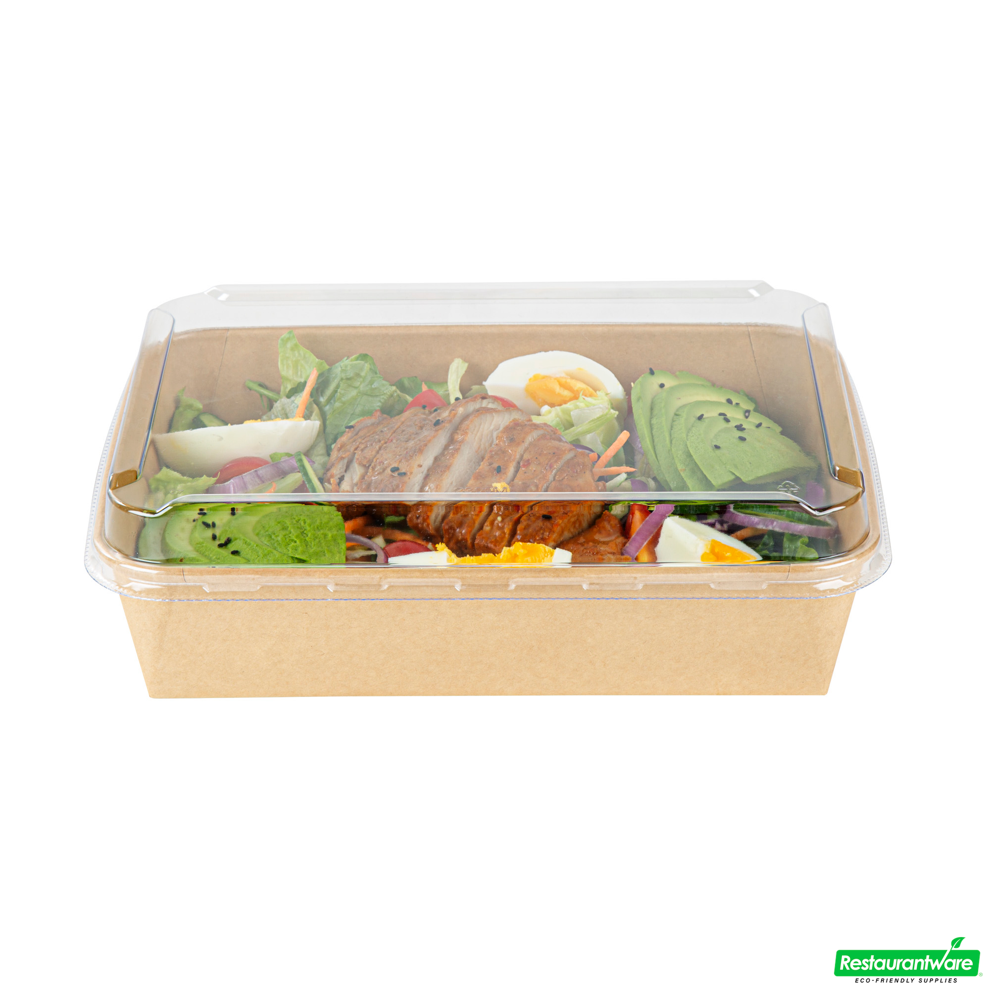 Wholesale Restaurantware Rectangle Clear Plastic Lid - Fits 78 Oz Serving Container - 10.2" X 7.8" X 1.3"- Bulk