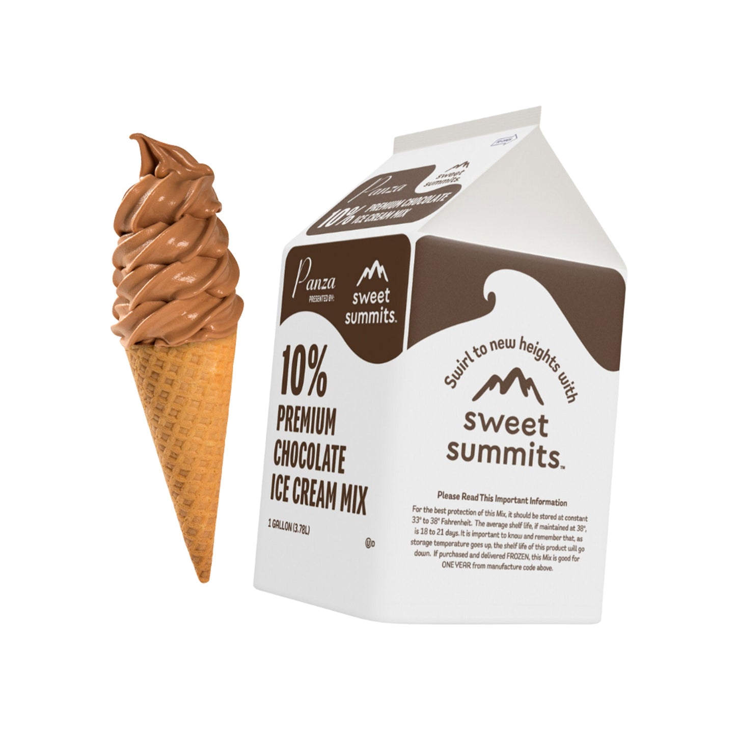 Wholesale Glacierpoint Panza Sweet Summits 10% Premium Chocolate Ice Cream Mix- Bulk