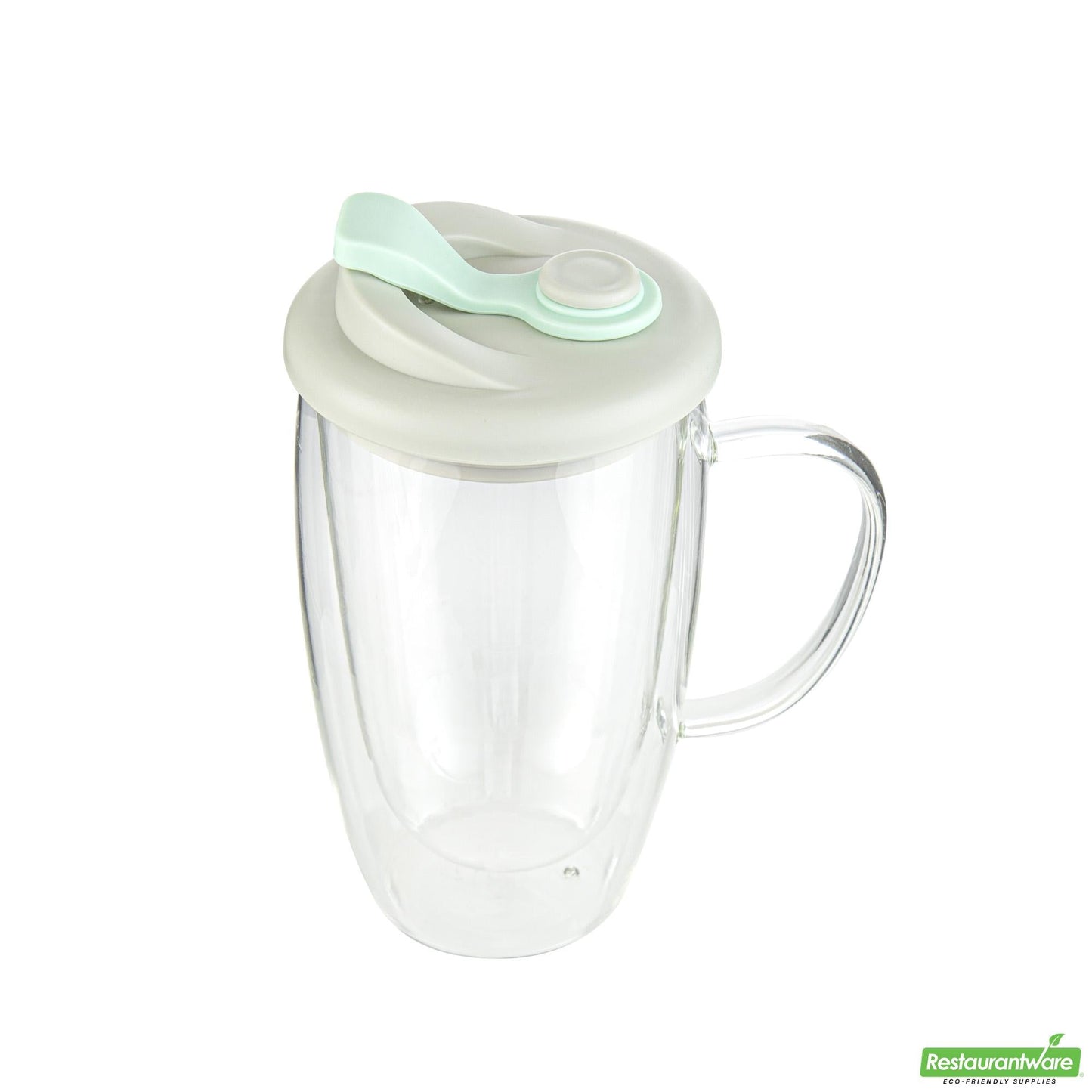 Wholesale Restaurantware 15 Oz Glass Travel Mug - Double Wall, Borosilicate- Bulk