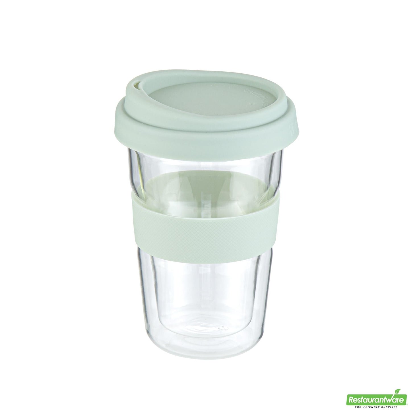 Wholesale Restaurantware 14 Oz Glass Travel Mug - Double Wall, Borosilicate- Bulk