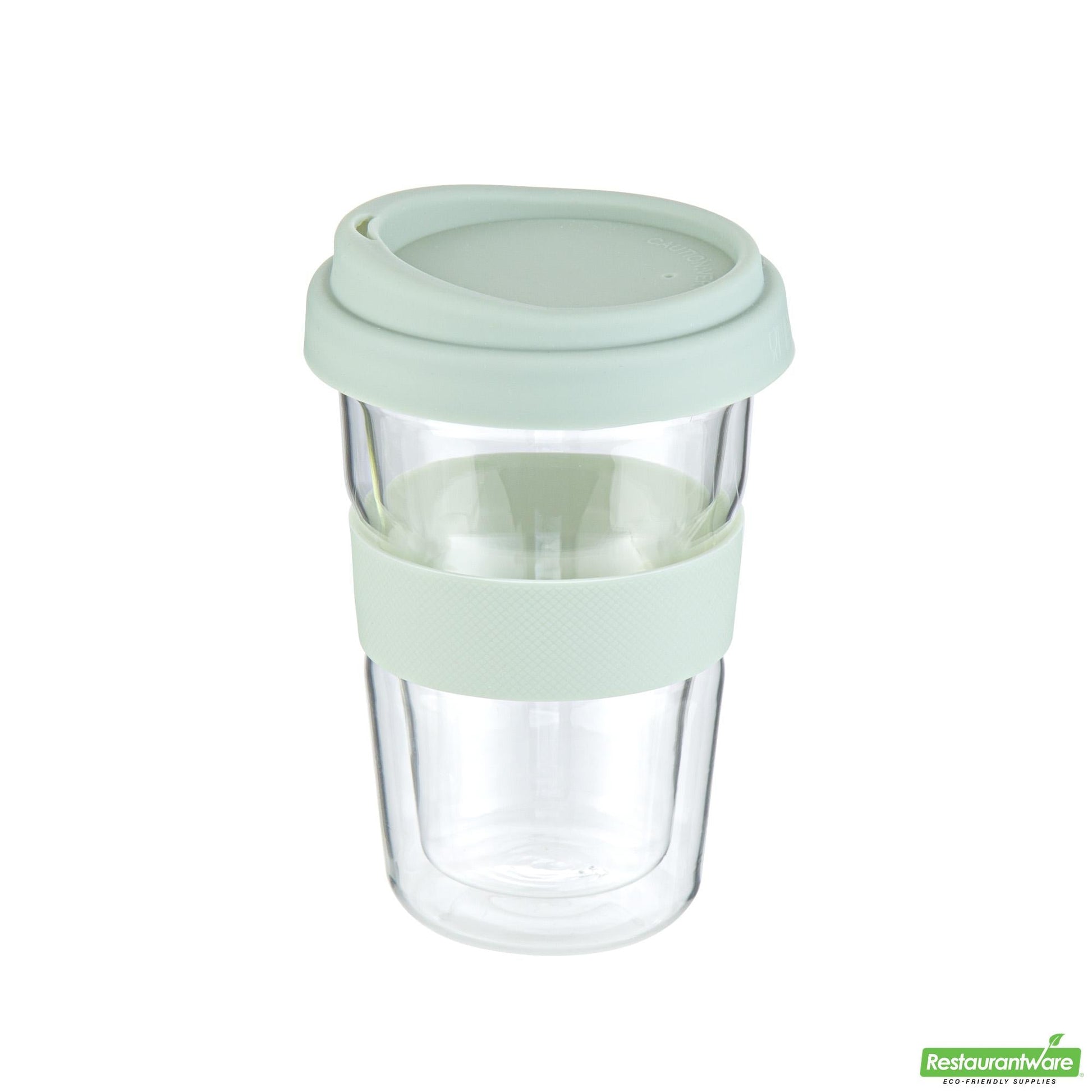 Wholesale Restaurantware 14 Oz Glass Travel Mug - Double Wall, Borosilicate- Bulk