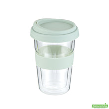 Wholesale Restaurantware 14 Oz Glass Travel Mug - Double Wall, Borosilicate- Bulk