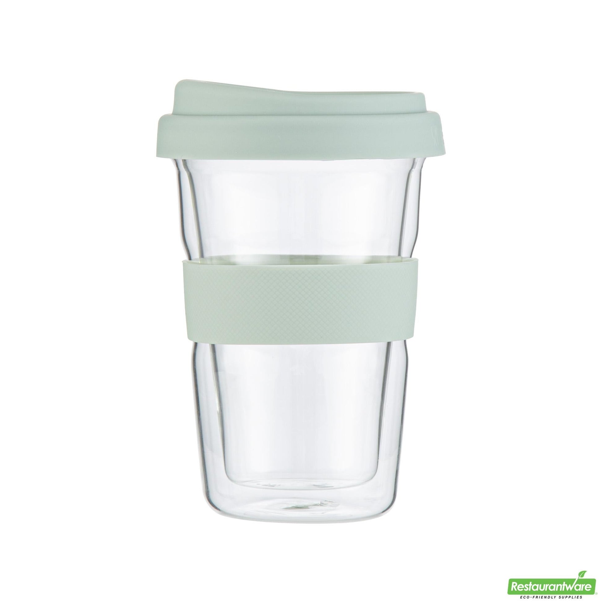 Wholesale Restaurantware 14 Oz Glass Travel Mug - Double Wall, Borosilicate- Bulk