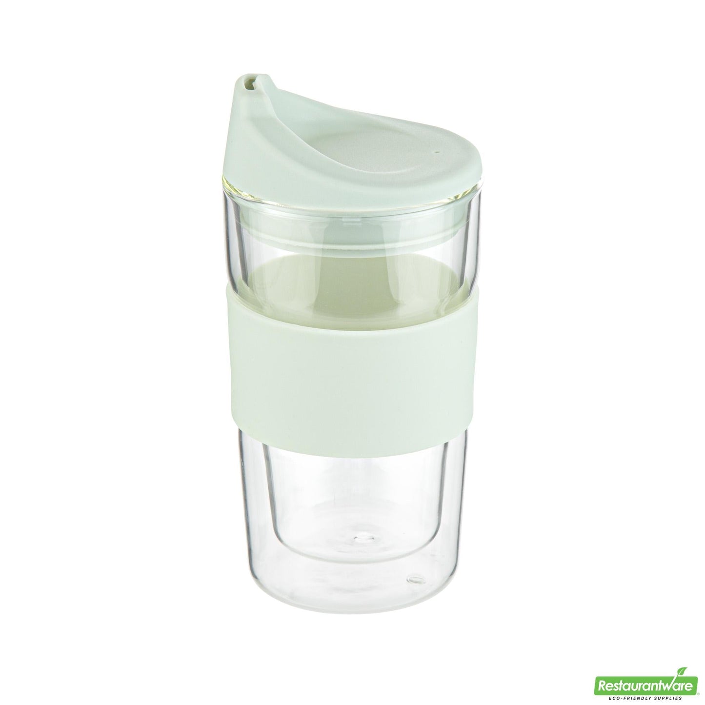 Wholesale Restaurantware 12 Oz Glass Travel Mug - Double Wall, Borosilicate- Bulk