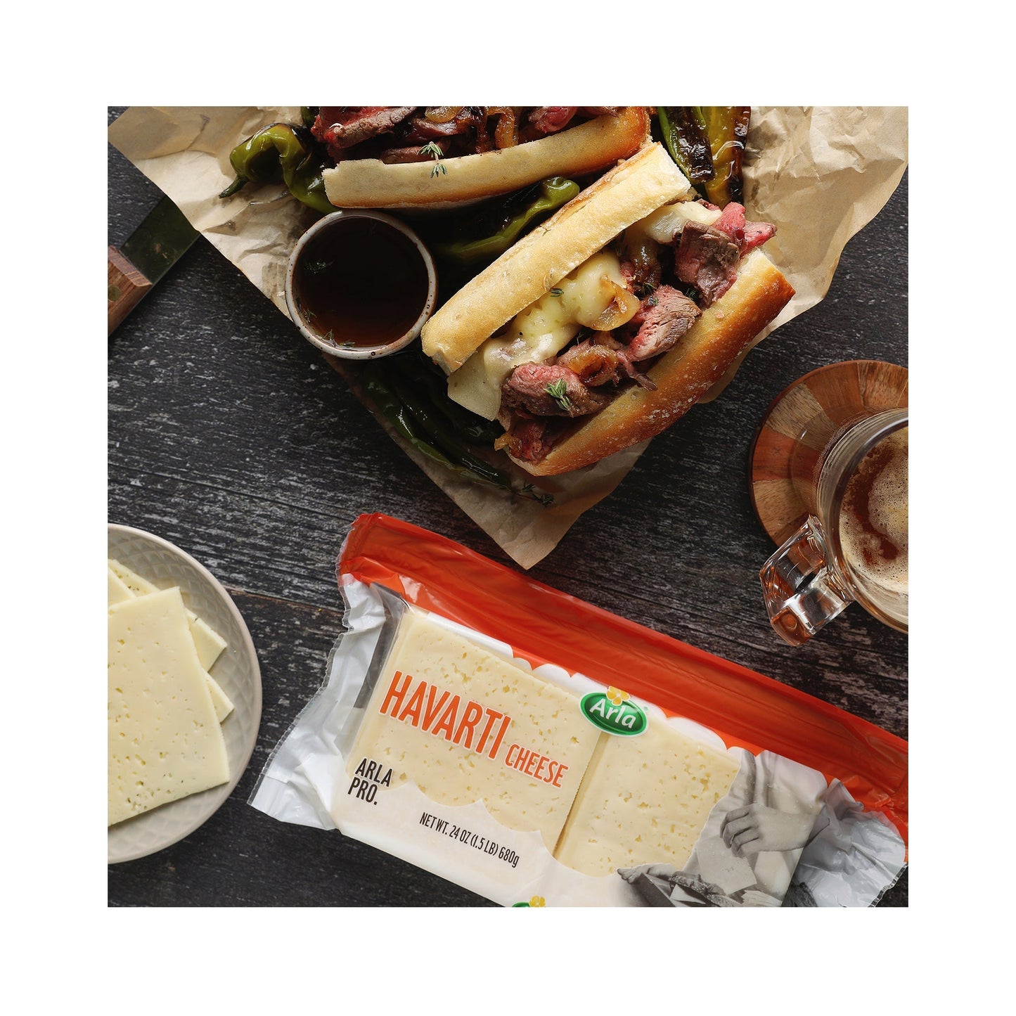 Wholesale ARLA Sliced Havarti 24oz- Bulk
