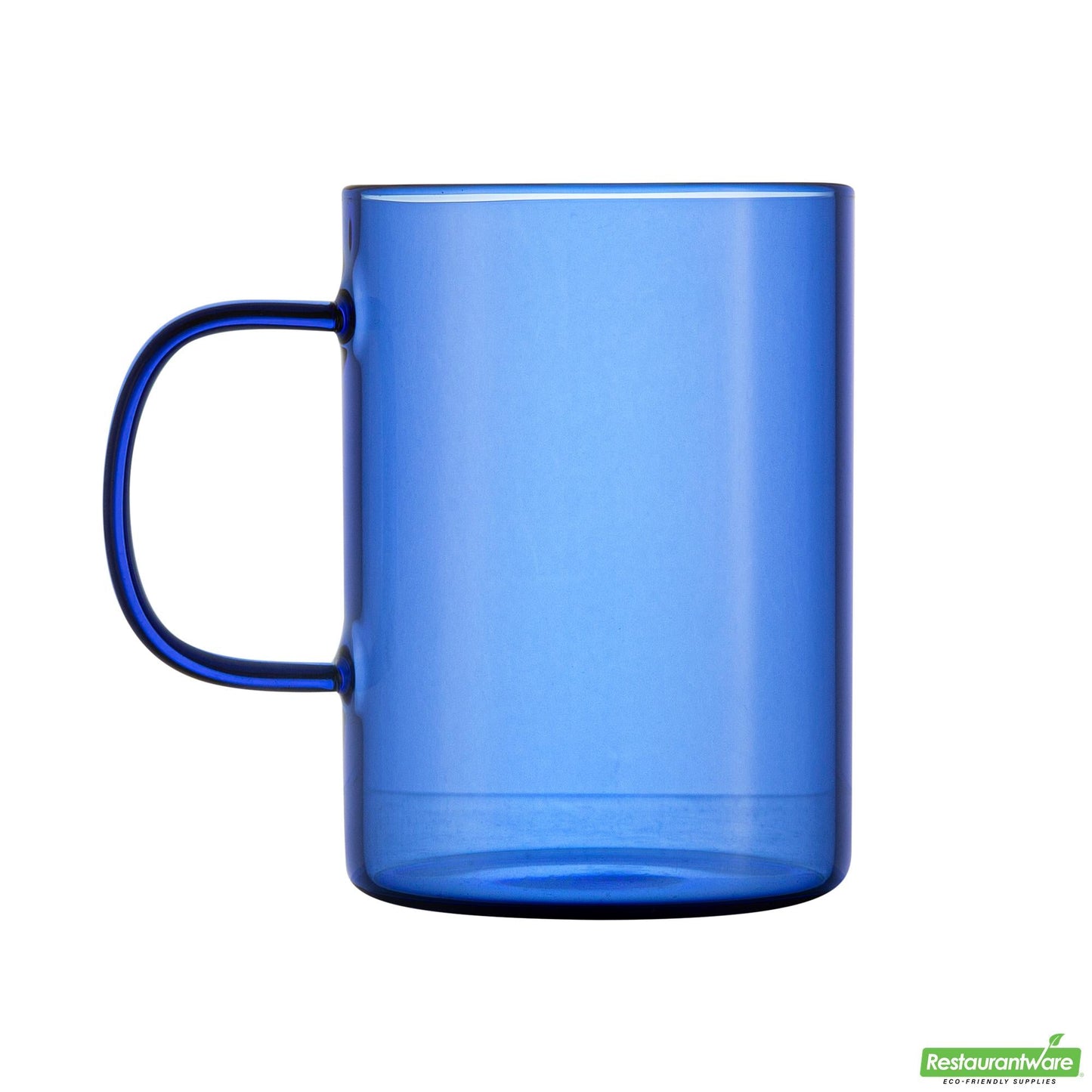 Wholesale Restaurantware 7 Oz Blue Glass Coffee Mug - Borosilicate, with Handle - 2.6" X 2.6" X 3.5"- Bulk