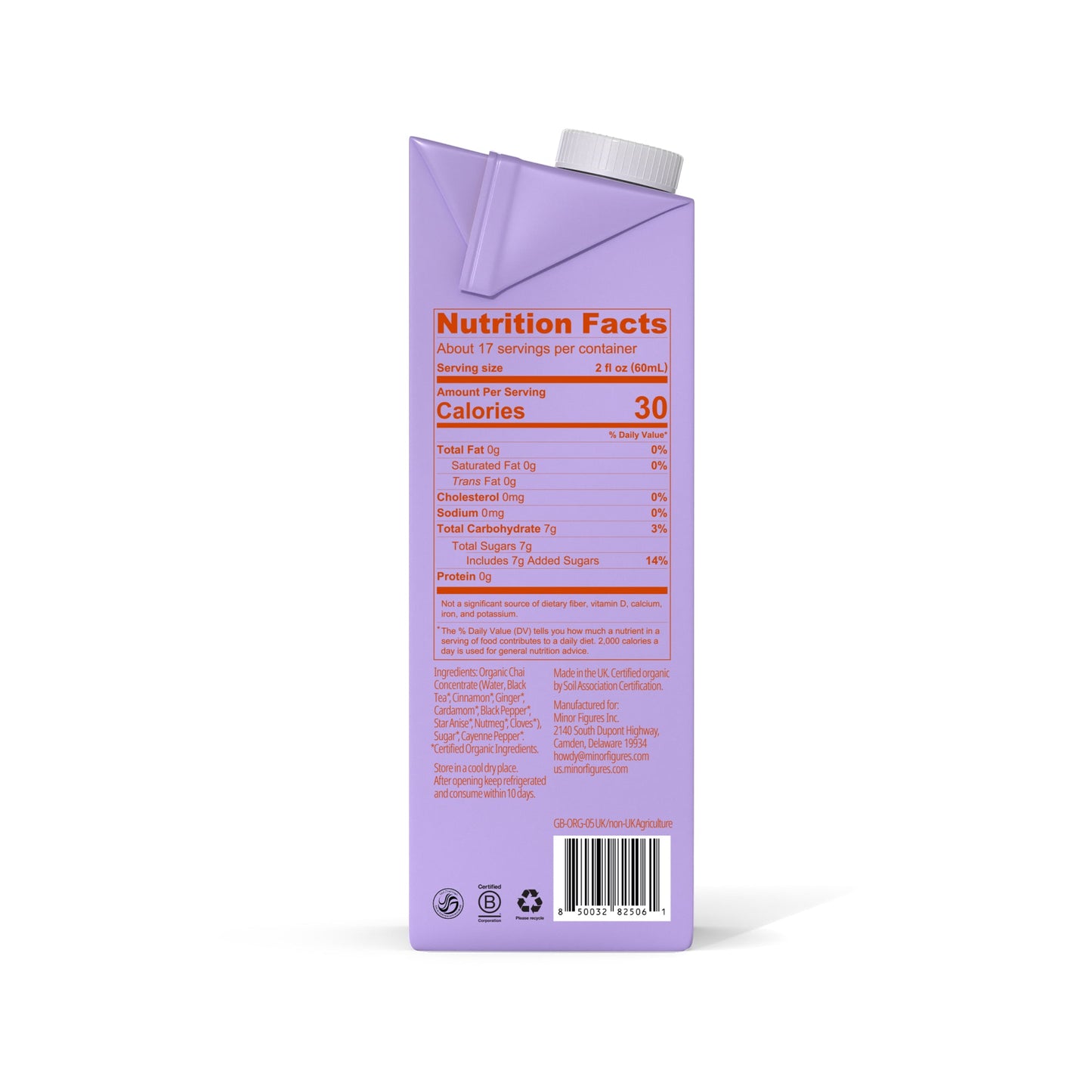 Wholesale Minor Figures Organic Barista Chai Concentrate 33.8oz- Bulk