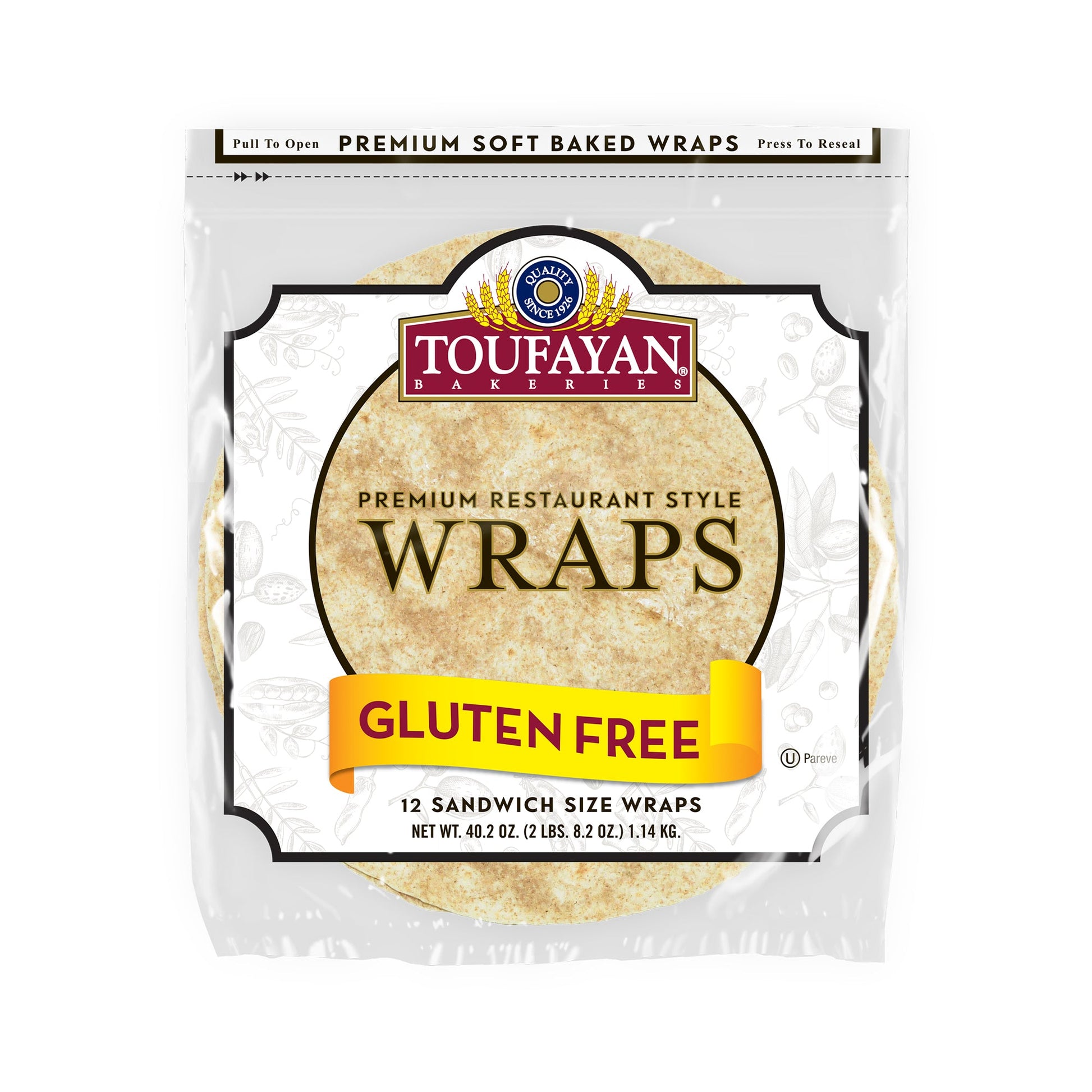 Wholesale Toufayan Gluten Free Maman Wrap 12"- Bulk