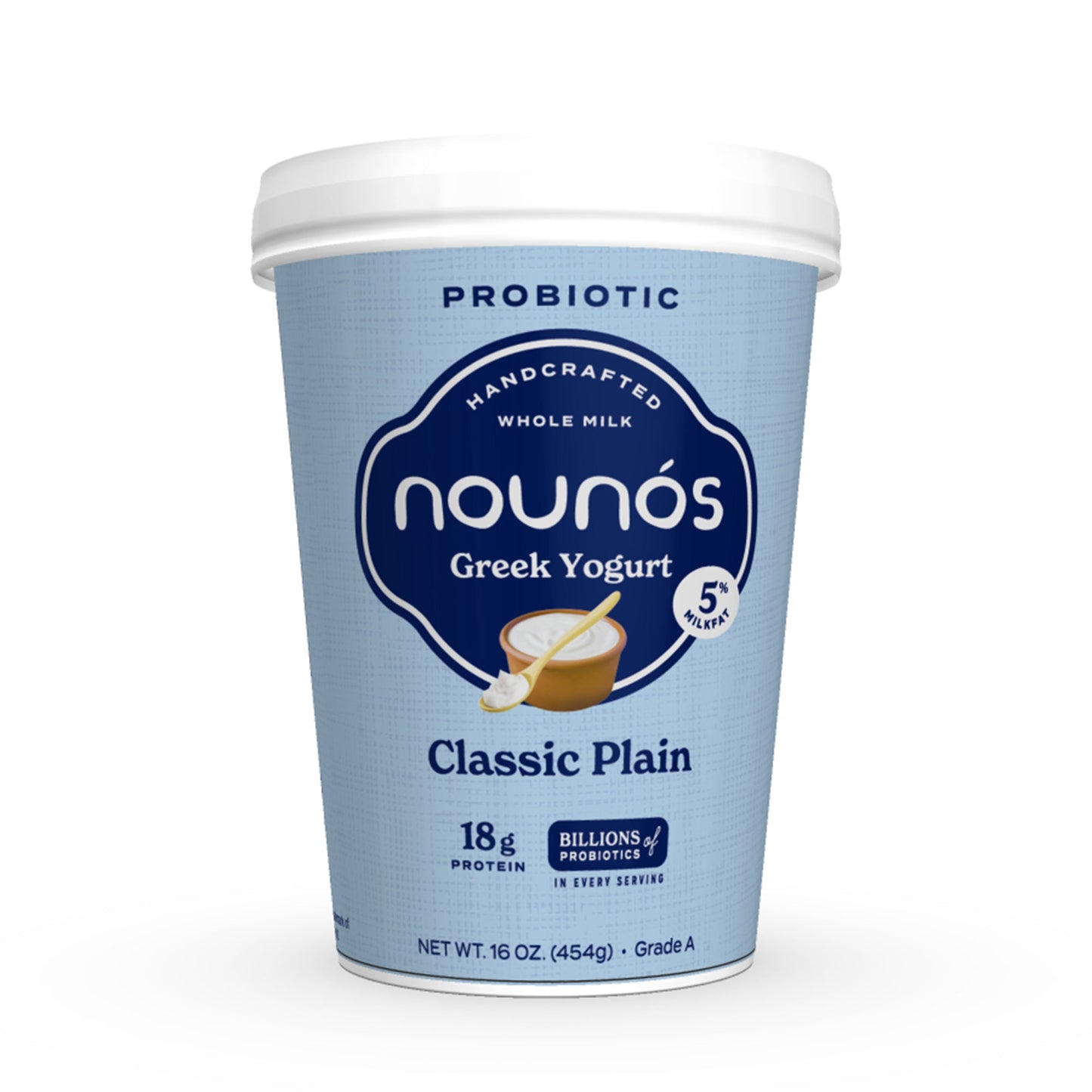 Wholesale Nounos Creamery Greek Yogurt Plain 16oz 16oz- Bulk
