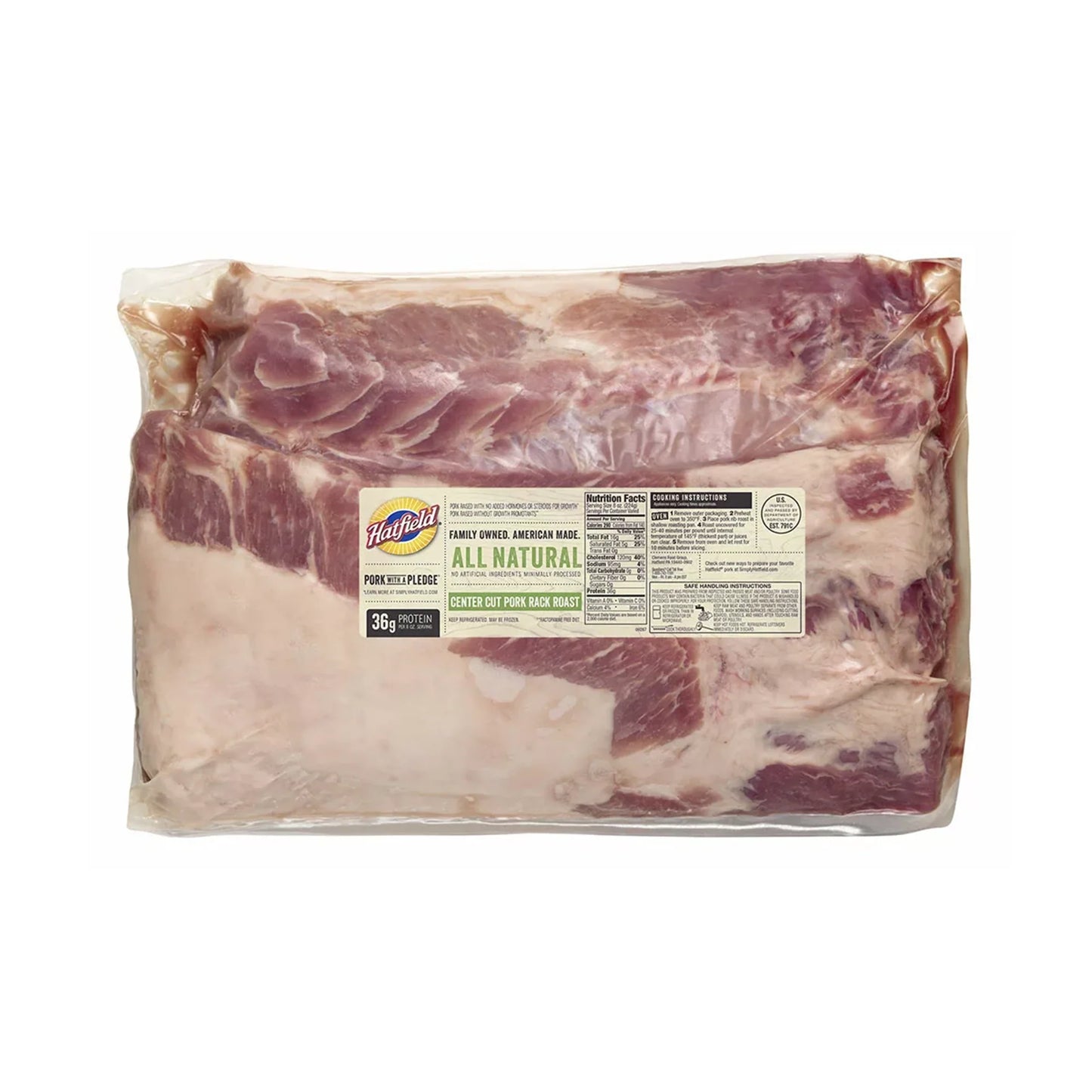 Wholesale Hatfield Pork Rack 8bone Center-Cut Hat 7lb- Bulk
