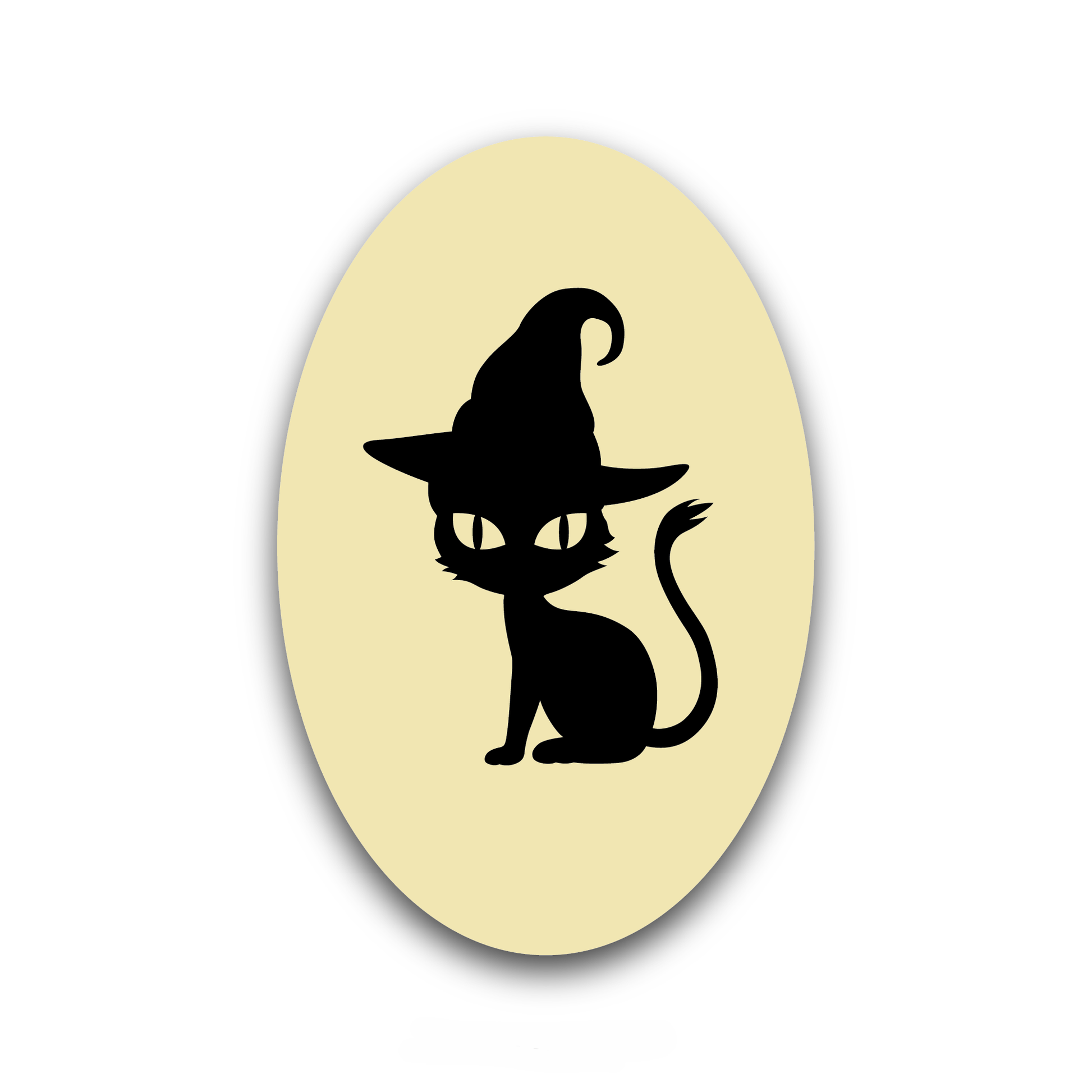 Wholesale Sweet Swiss Confections Witchy Cat Oval White Chocolate Holiday Décor- Bulk