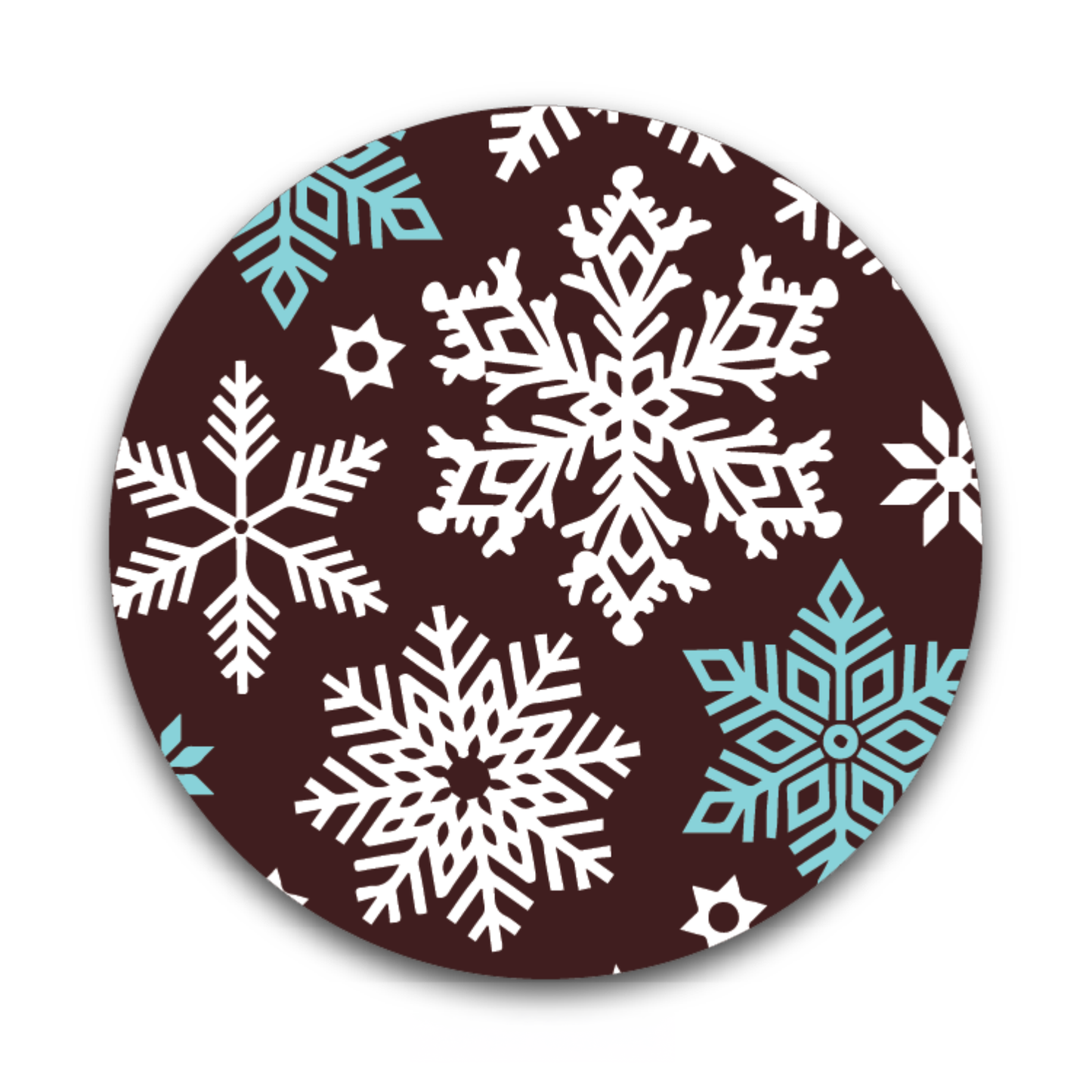 Wholesale Sweet Swiss Confections Snowflake Flurry Round Dark Chocolate Holiday Décor- Bulk
