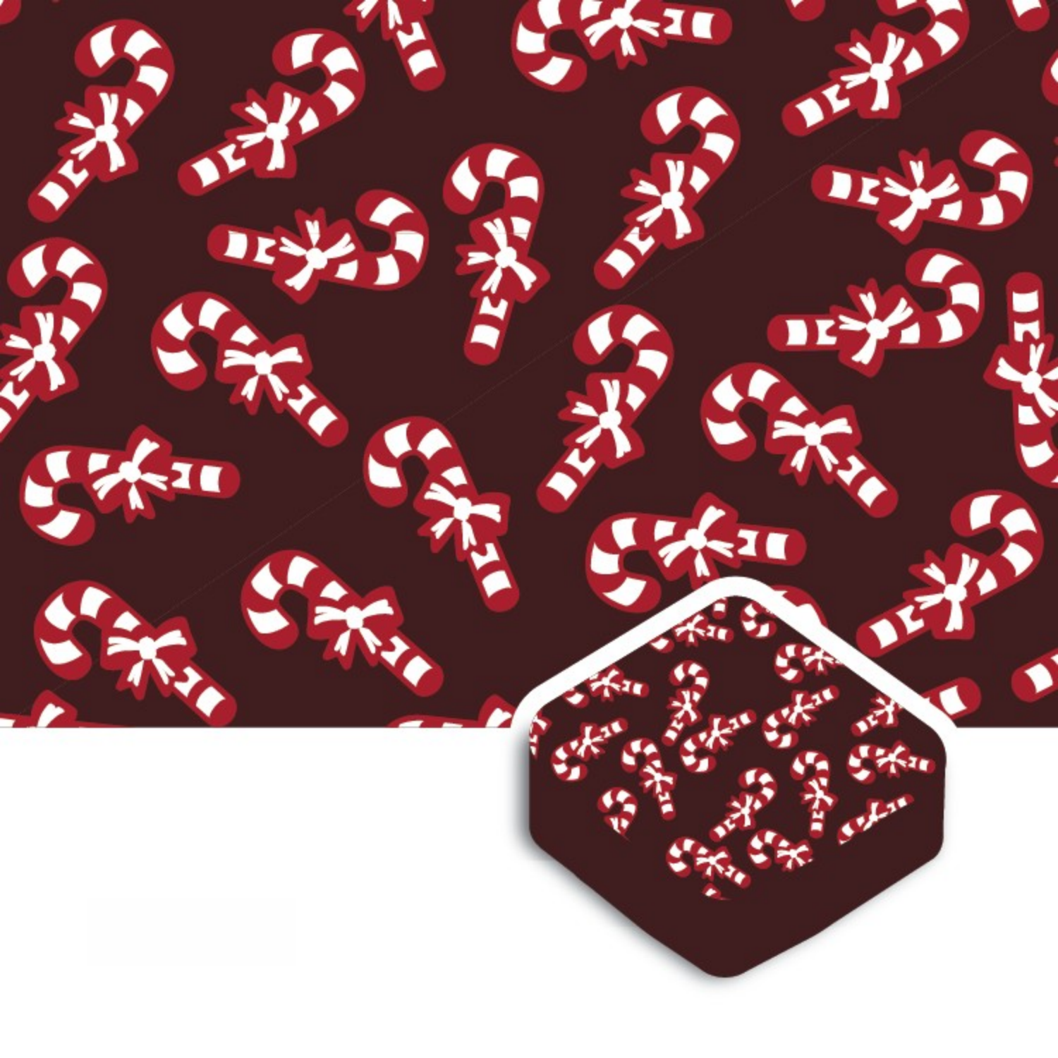 Wholesale Sweet Swiss Confections Red and White Candy Canes Holiday Transfer Sheet- Bulk