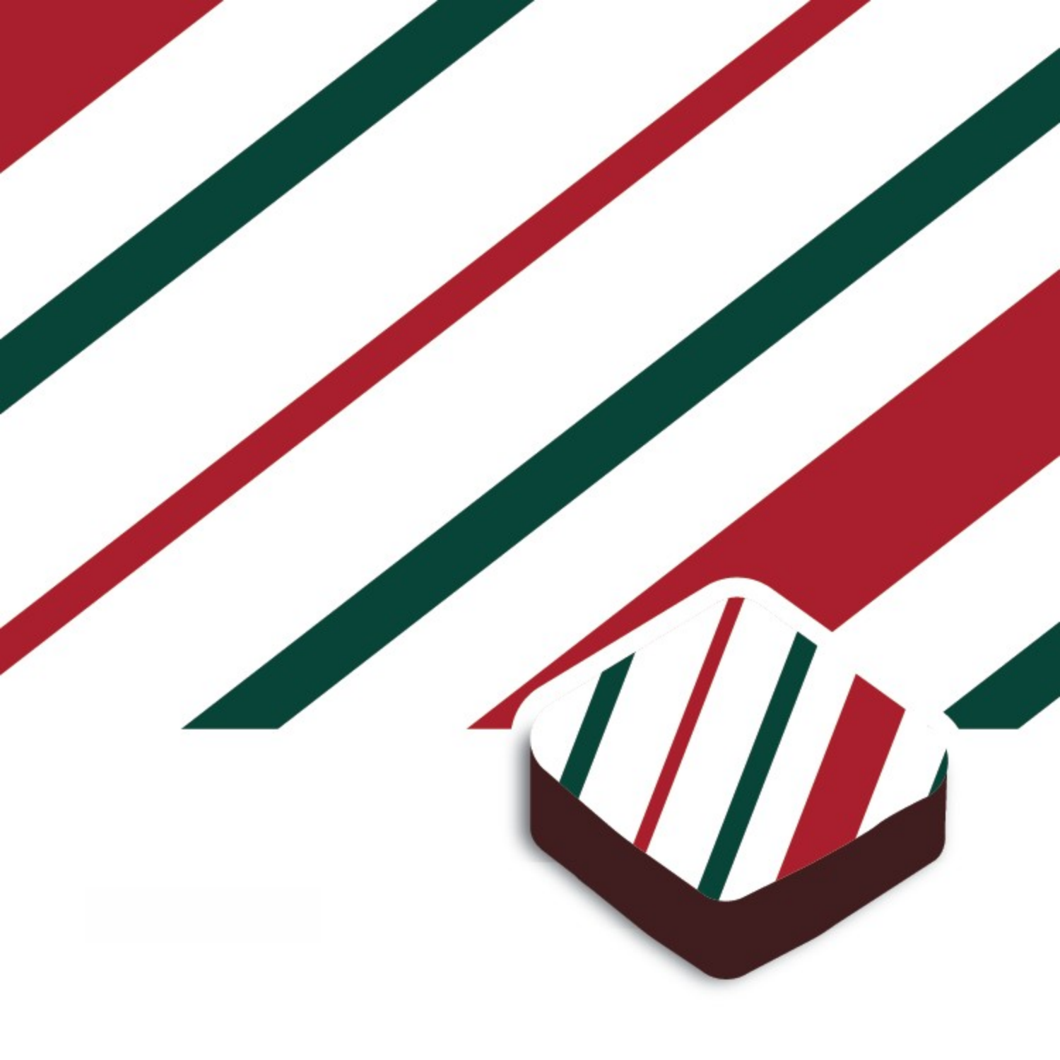 Wholesale Sweet Swiss Confections Green Red and White Holiday Stripes Holiday Transfer Sheet- Bulk