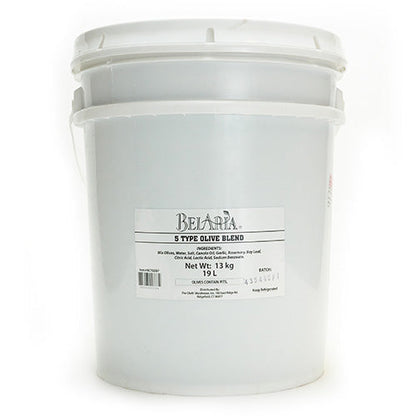 Wholesale BoxNCase Five Types of Whole Blended Olives 13kg- Bulk