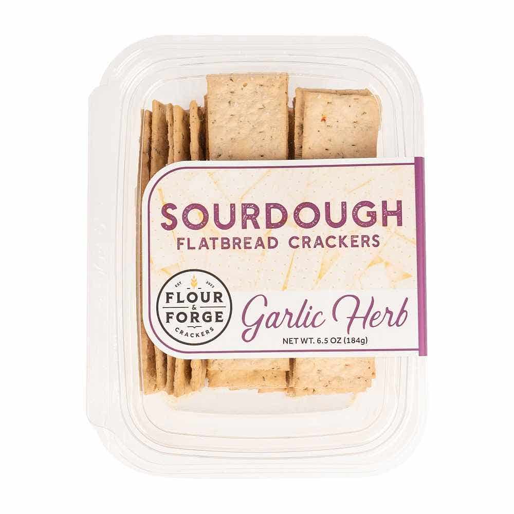 Wholesale Flour And Forge Garlic Herb Sourdough Flatbread Crackers 6.5 Oz- Bulk