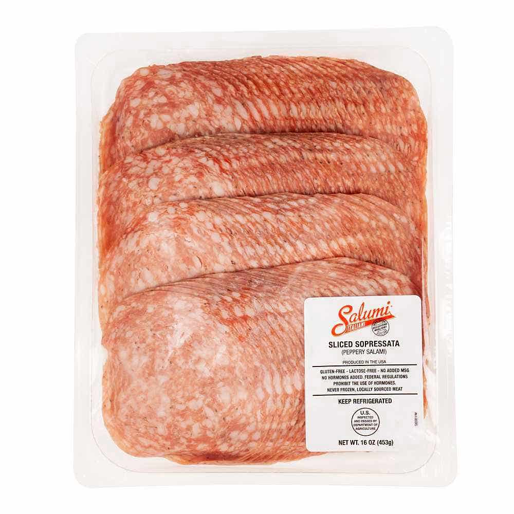 Wholesale Salumi Italiani Sopressata Salami Sliced 16 Oz- Bulk