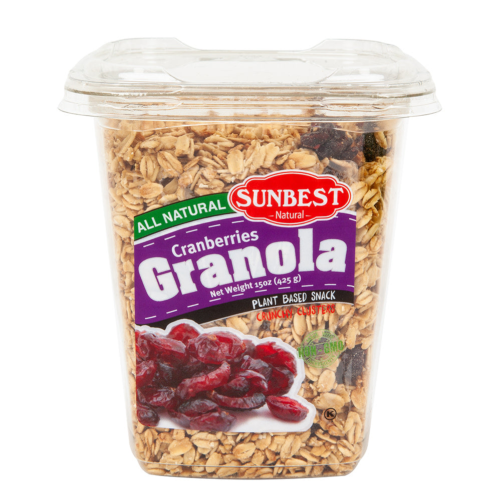 Wholesale Sunbest Cranberry All Natural Granola 15 Oz Tub- Bulk
