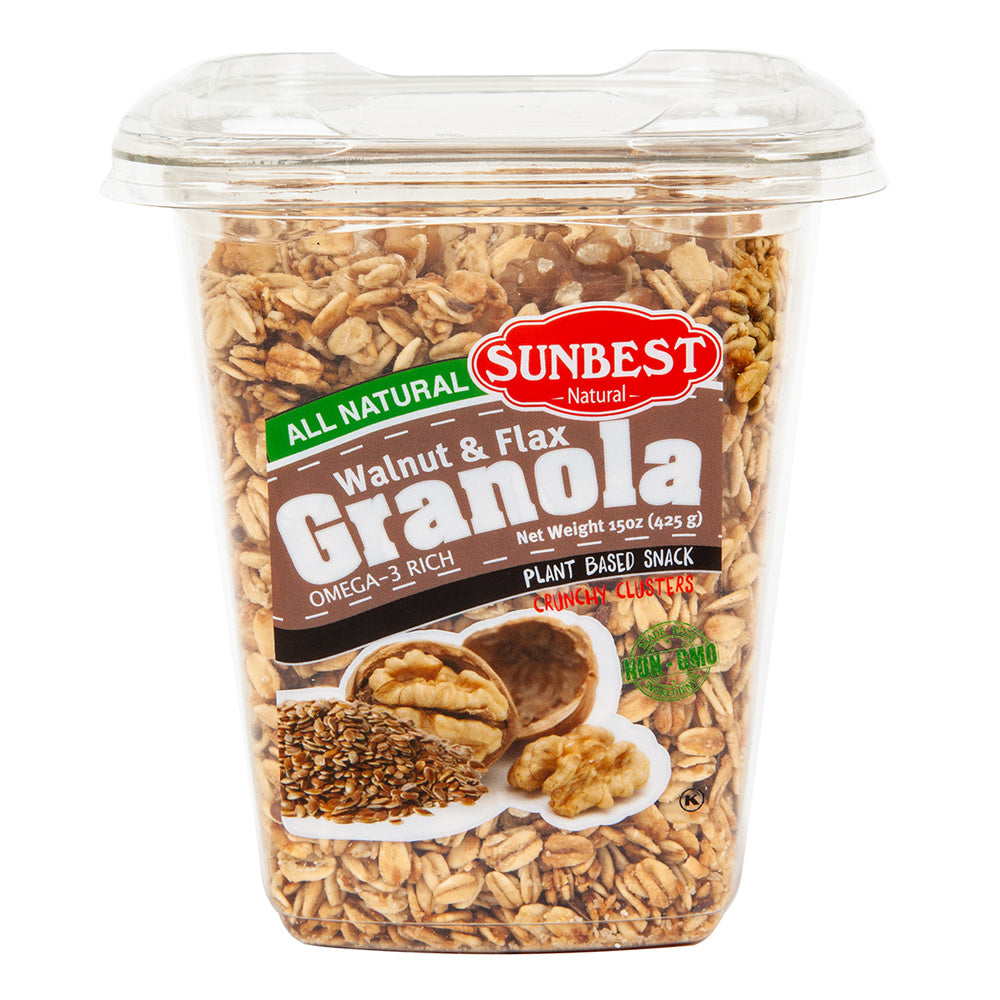 Wholesale Sunbest Walnut & Flax All Natural Granola 15 Oz Tub- Bulk