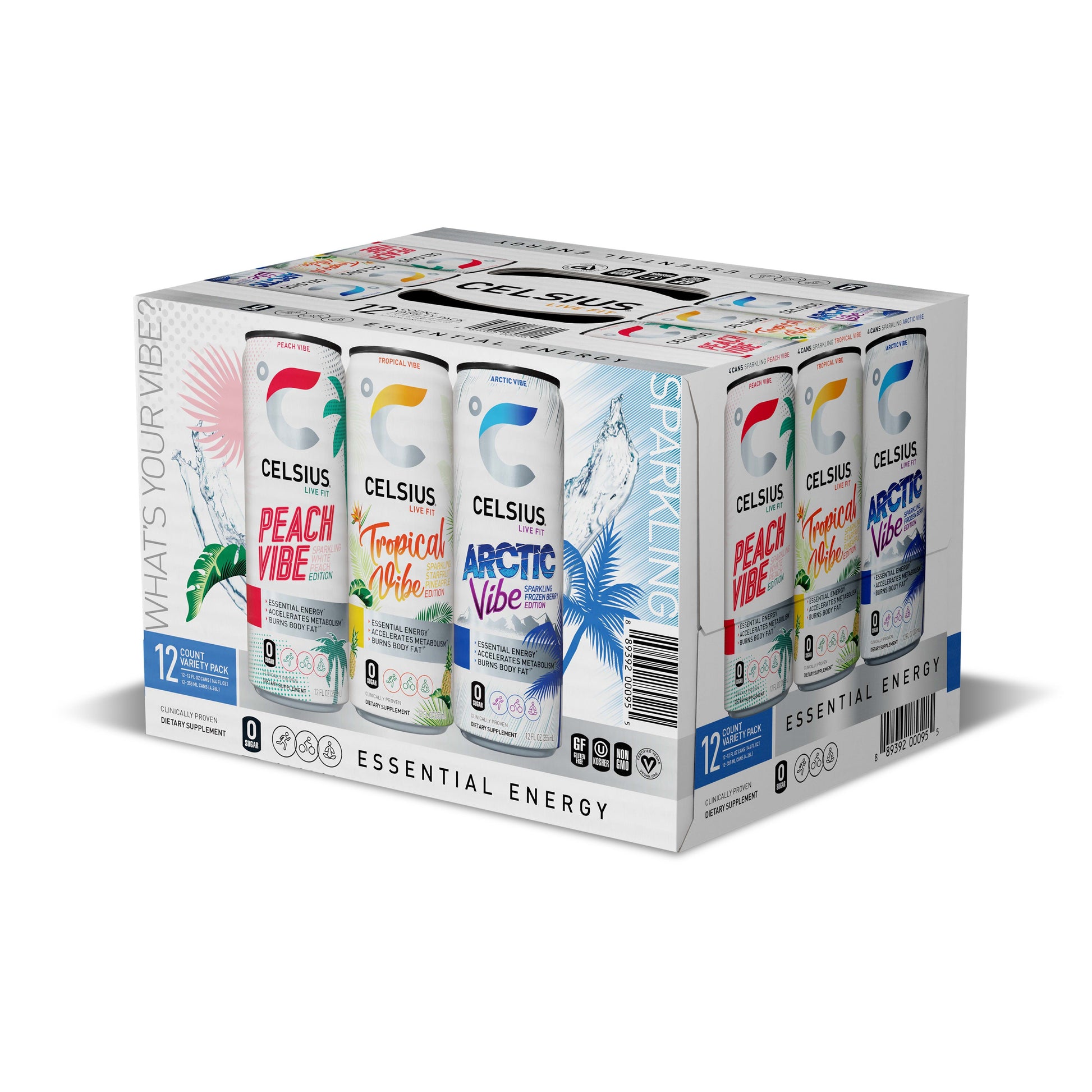 Wholesale Celsius 2/12Pk 12 Oz Vibe Variety Pack- Bulk