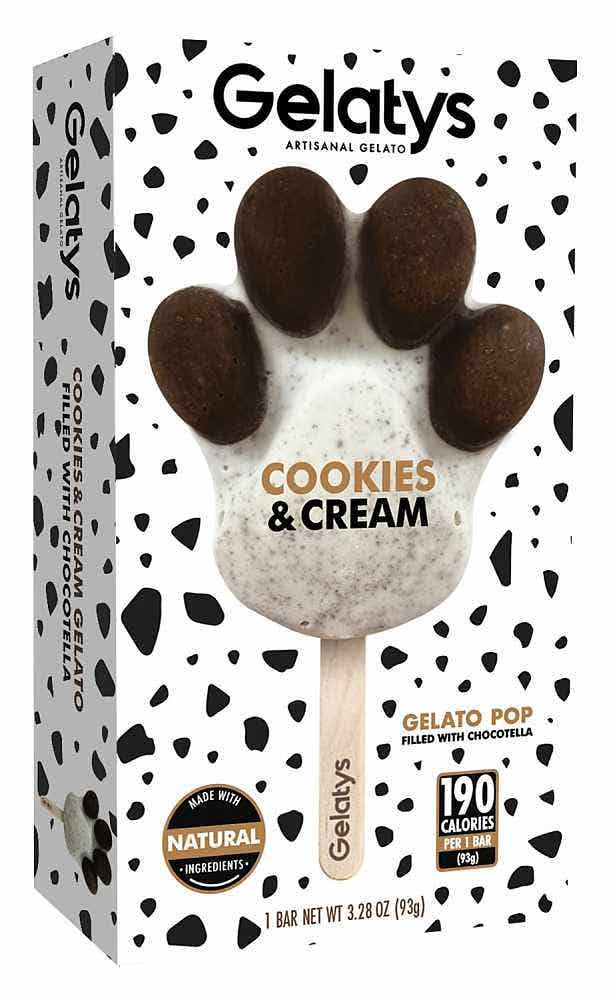 Wholesale Gelatys Cookies & Cream Paw Gelato Pop 3.28 Oz- Bulk