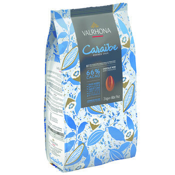 Wholesale Valrhona 66% Caraibe Dark Chocolate 3kg- Bulk