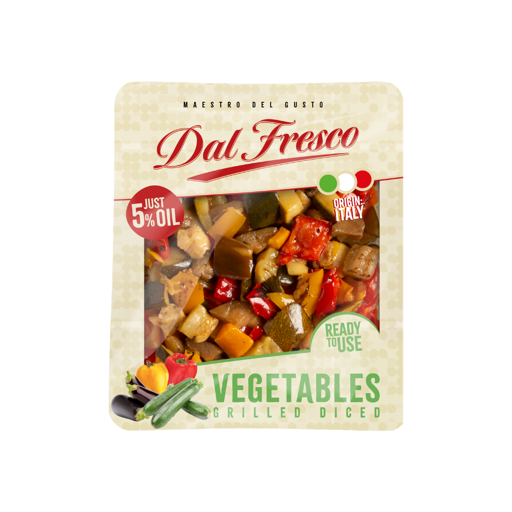 Wholesale Dal Fresco Case Cubed Grilled Vegetable In Sunflower Oil- Bulk