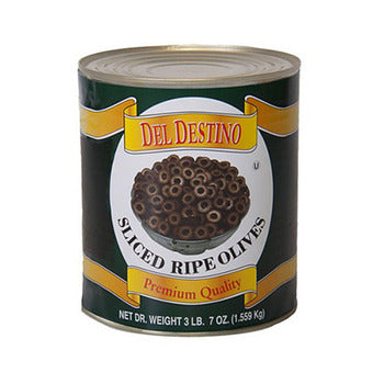 Wholesale Del Destino Sliced Black Ripe Spanish Olives- Bulk
