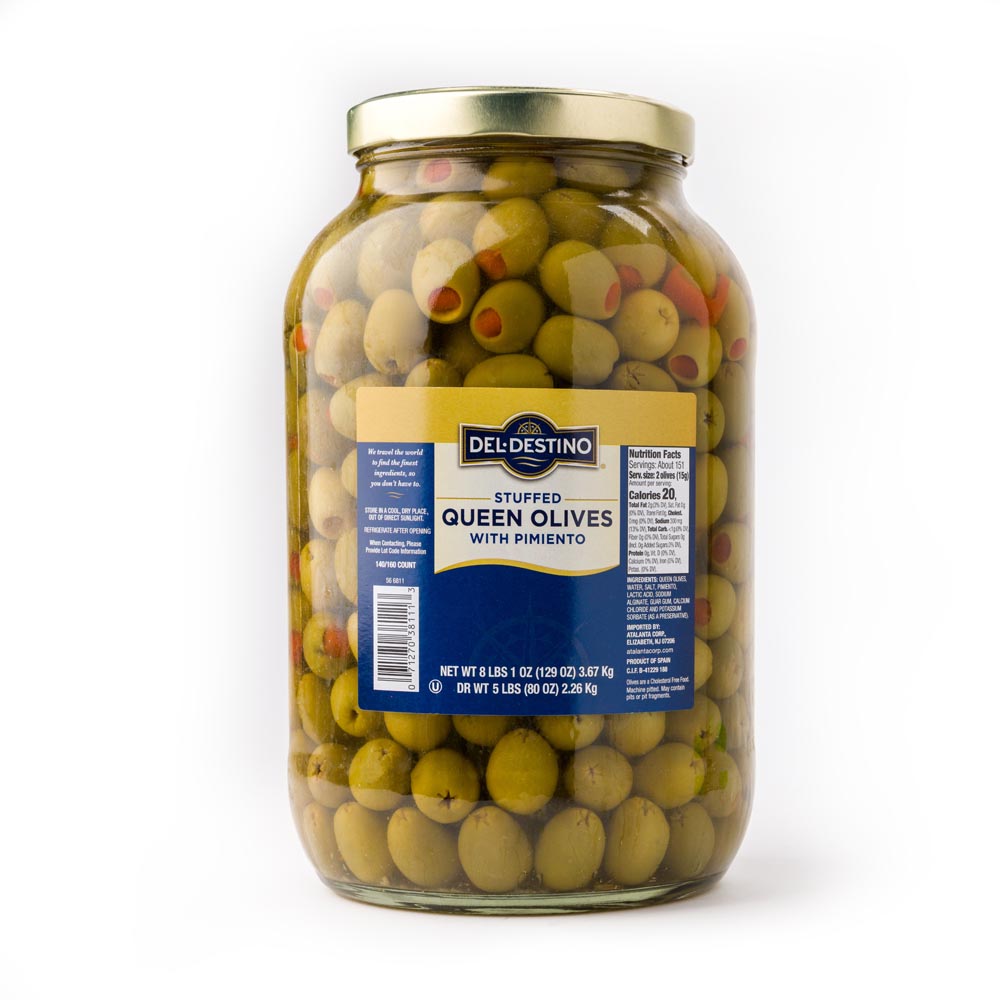 Wholesale BoxNCase Stuffed Spanish Queen Olives- Bulk