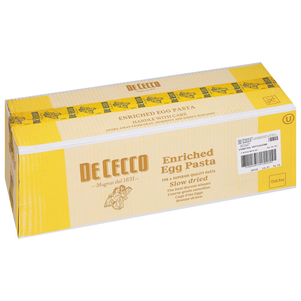 Wholesale De Cecco Dried Egg Fettuccine Pasta 8.8oz- Bulk