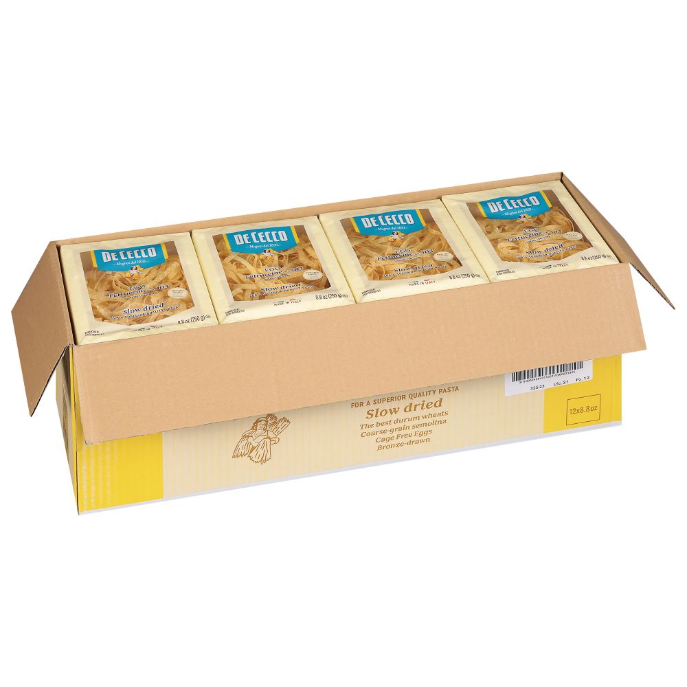 Wholesale De Cecco Dried Egg Fettuccine Pasta 8.8oz- Bulk