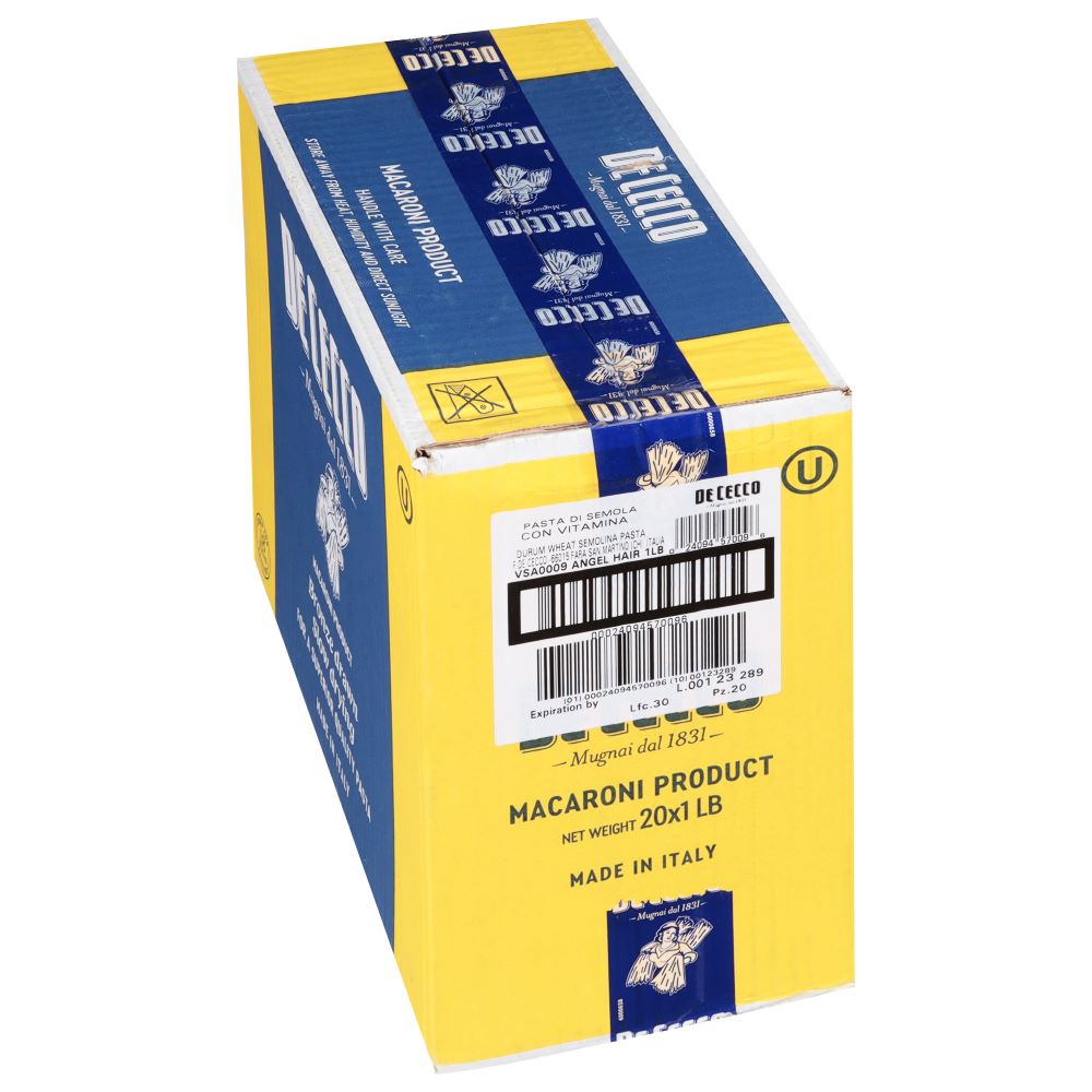 Wholesale De Cecco Dried Angel Hair Capellini Pasta 16oz- Bulk