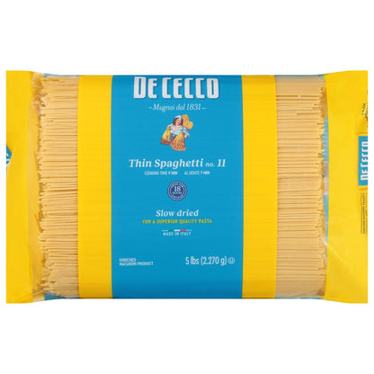 Wholesale De Cecco Dried Spaghettini Pasta 5lb- Bulk