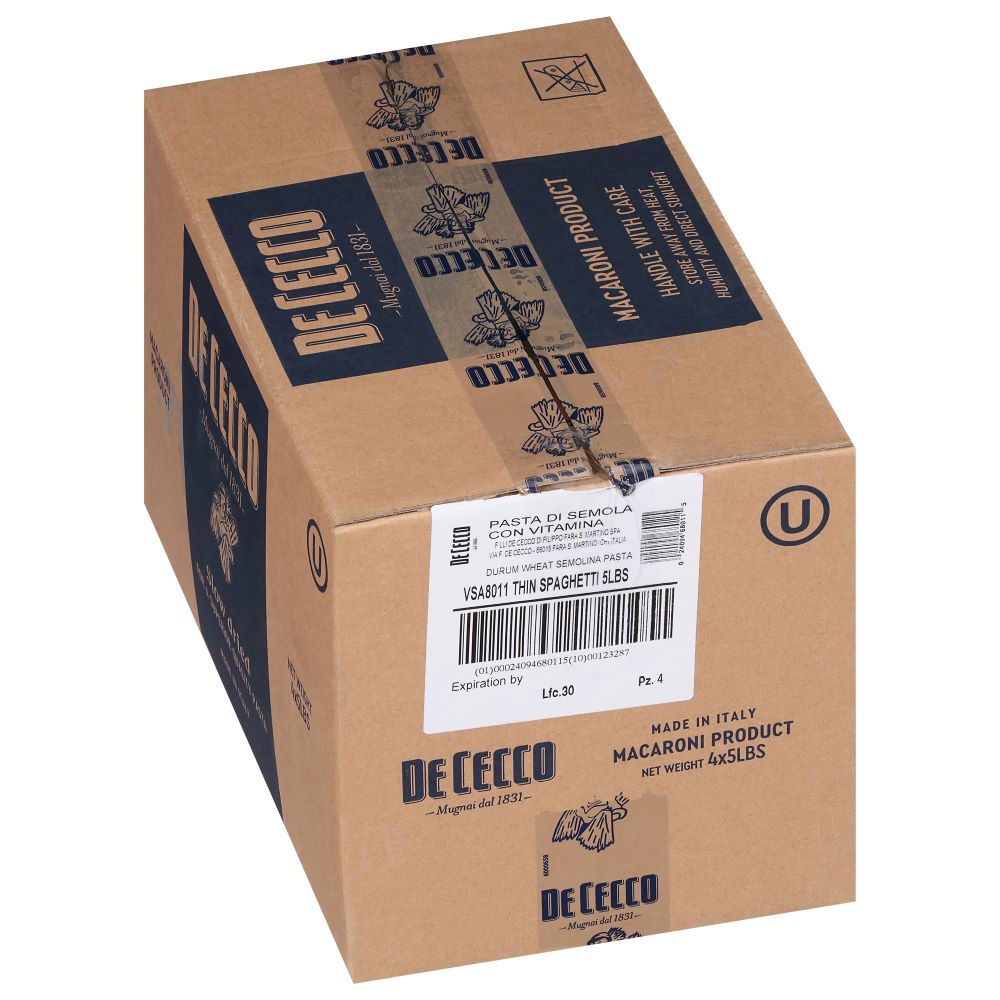 Wholesale De Cecco Dried Spaghettini Pasta 5lb- Bulk