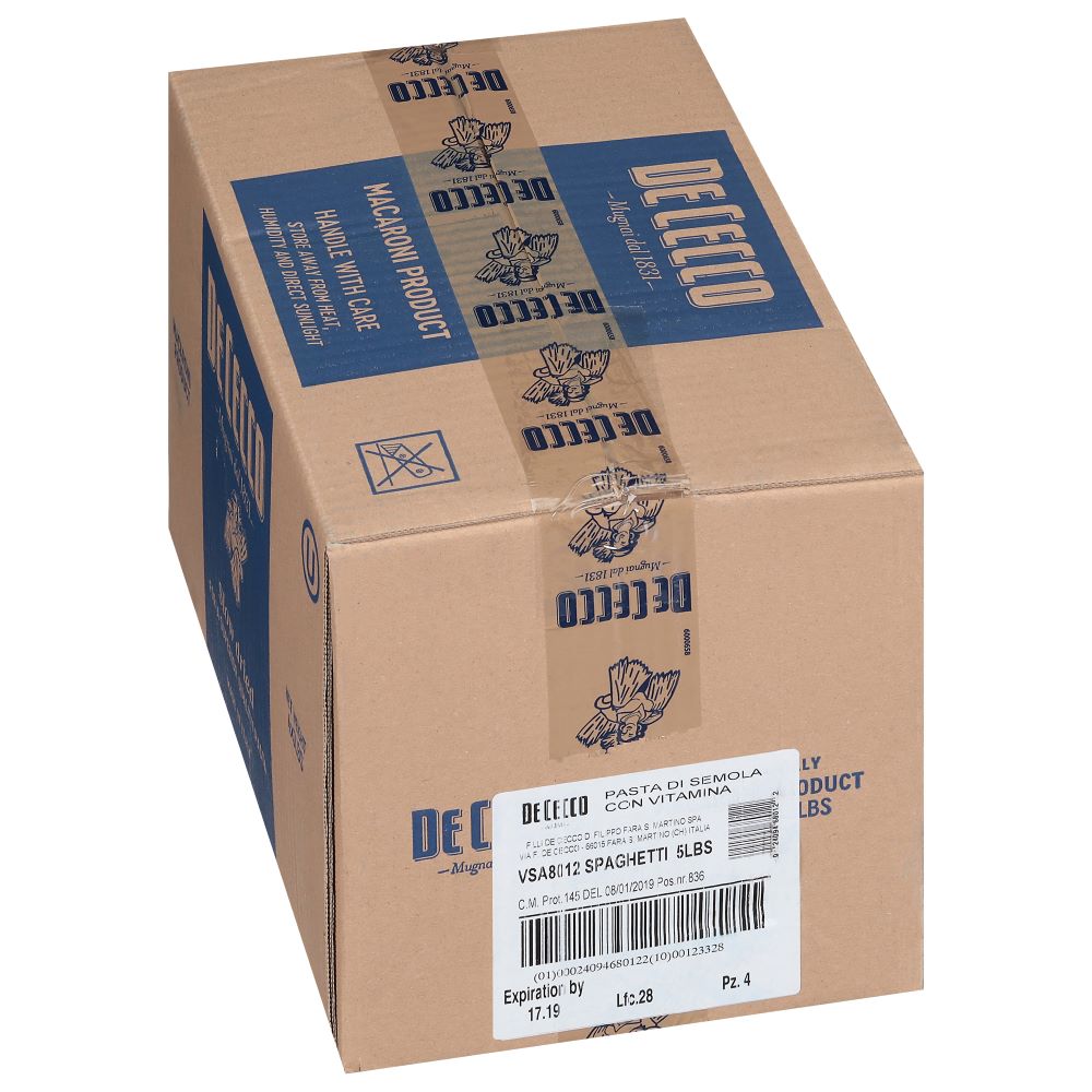 Wholesale De Cecco Dried Spaghetti Pasta 5lb- Bulk