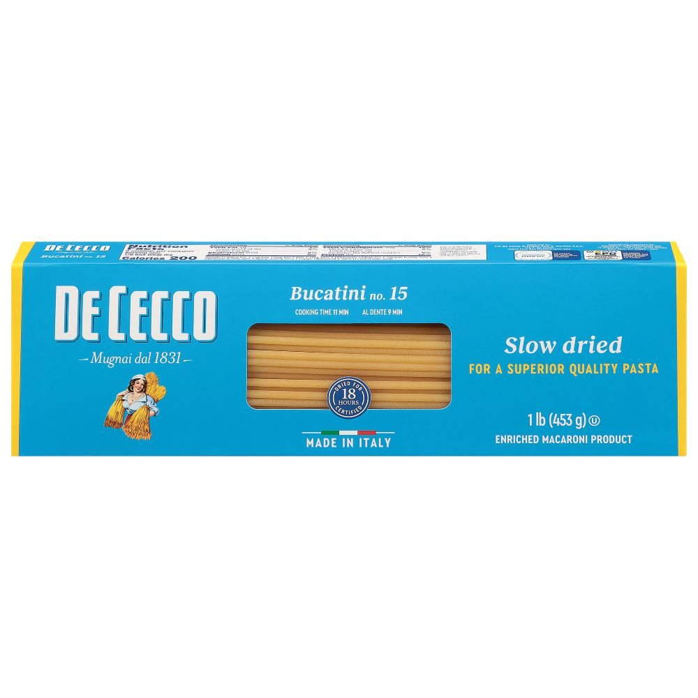 Wholesale De Cecco Dried Bucatini (Perciatelli) Pasta 16oz- Bulk