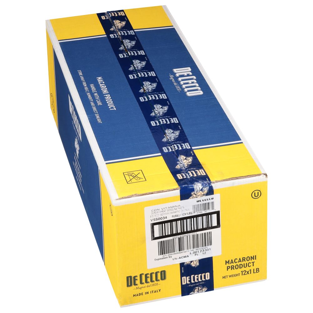 Wholesale De Cecco Dried Fusilli Pasta 5lb- Bulk