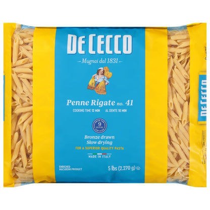 Wholesale De Cecco Dried Penne Rigate Pasta 5lb- Bulk