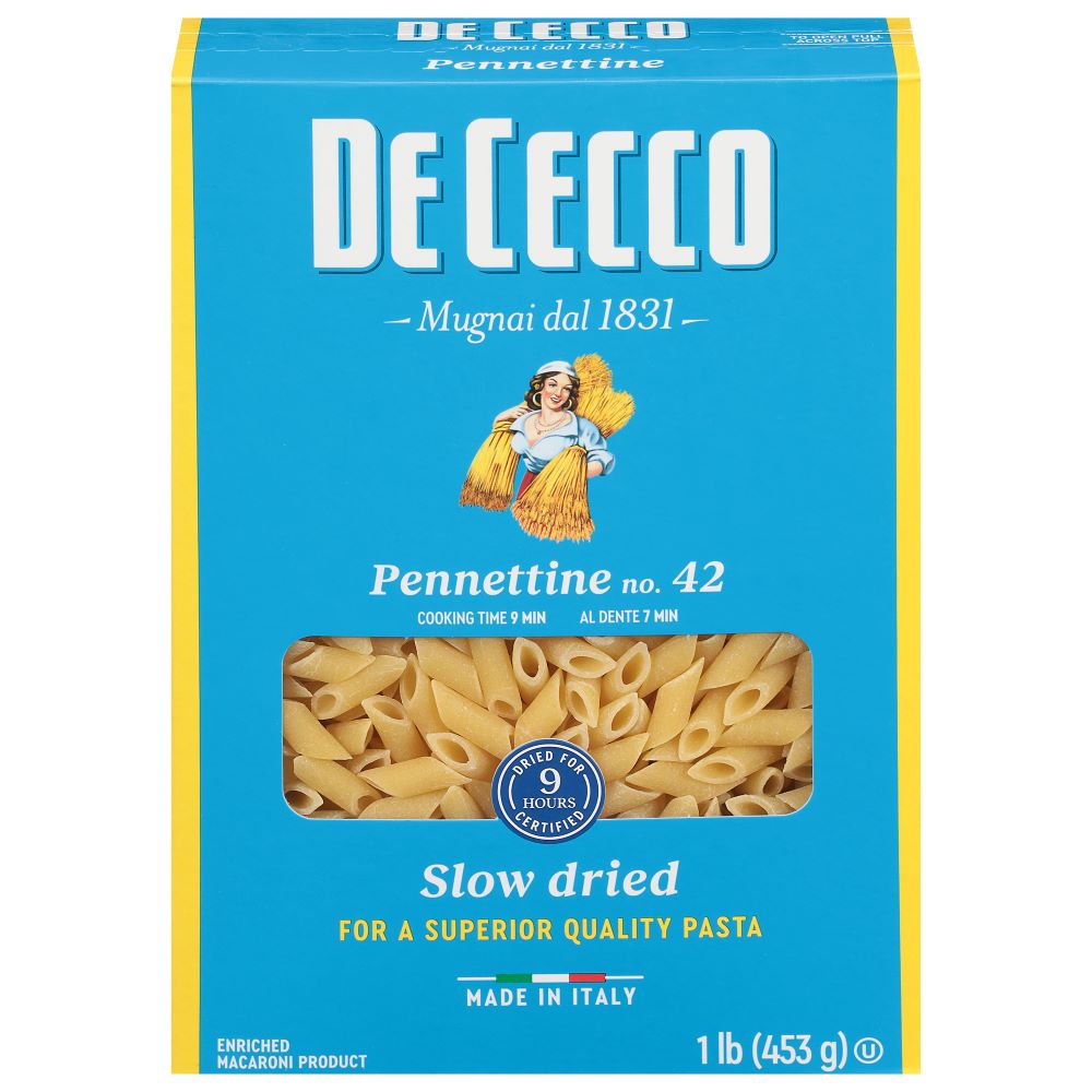Wholesale De Cecco Dried Pennette Pasta 1lb- Bulk
