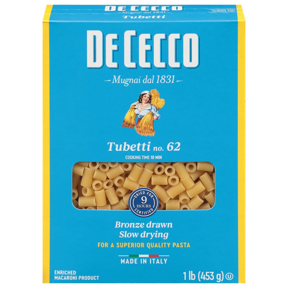 Wholesale De Cecco Dried Tubetti Pasta 16oz- Bulk