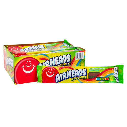 Wholesale Airheads Xtremes Sour Rainbow Berry Belts 2 Oz- Bulk