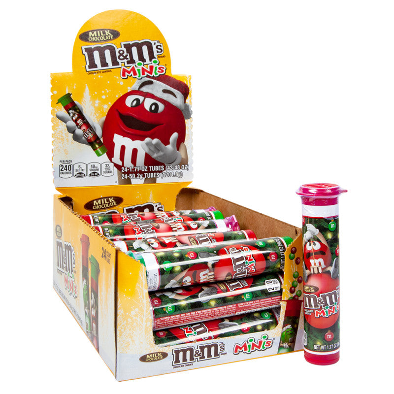 Wholesale M&M'S Christmas Mini Milk Chocolate M&M'S 1.77 Oz Mega Tube- Bulk